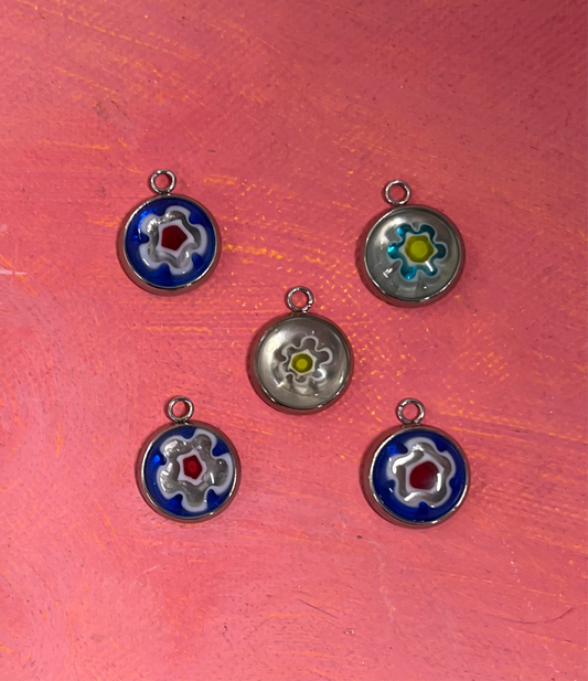 CHARM MILLEFIORI ROUND SST 14 mm