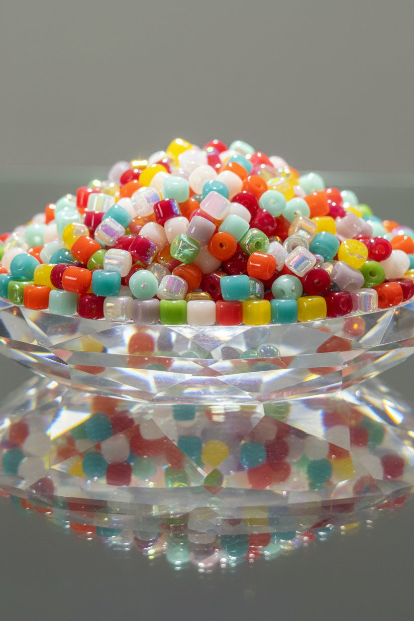 SEED BEADS RAINBOW PLATED