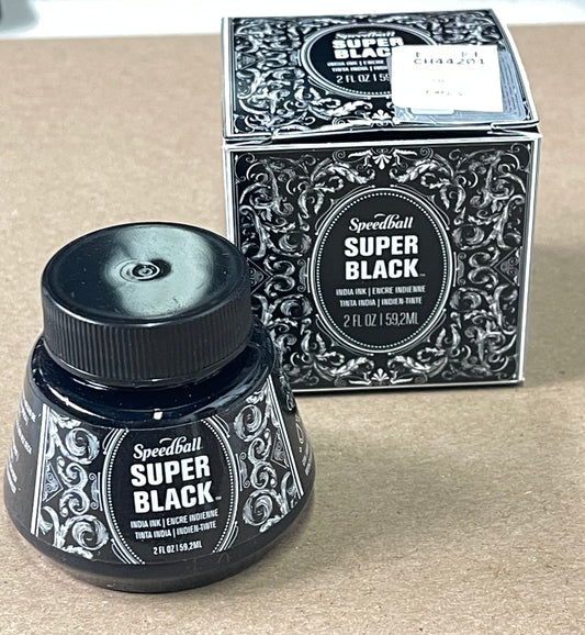INDIA INK Speedball super black 1 OZ