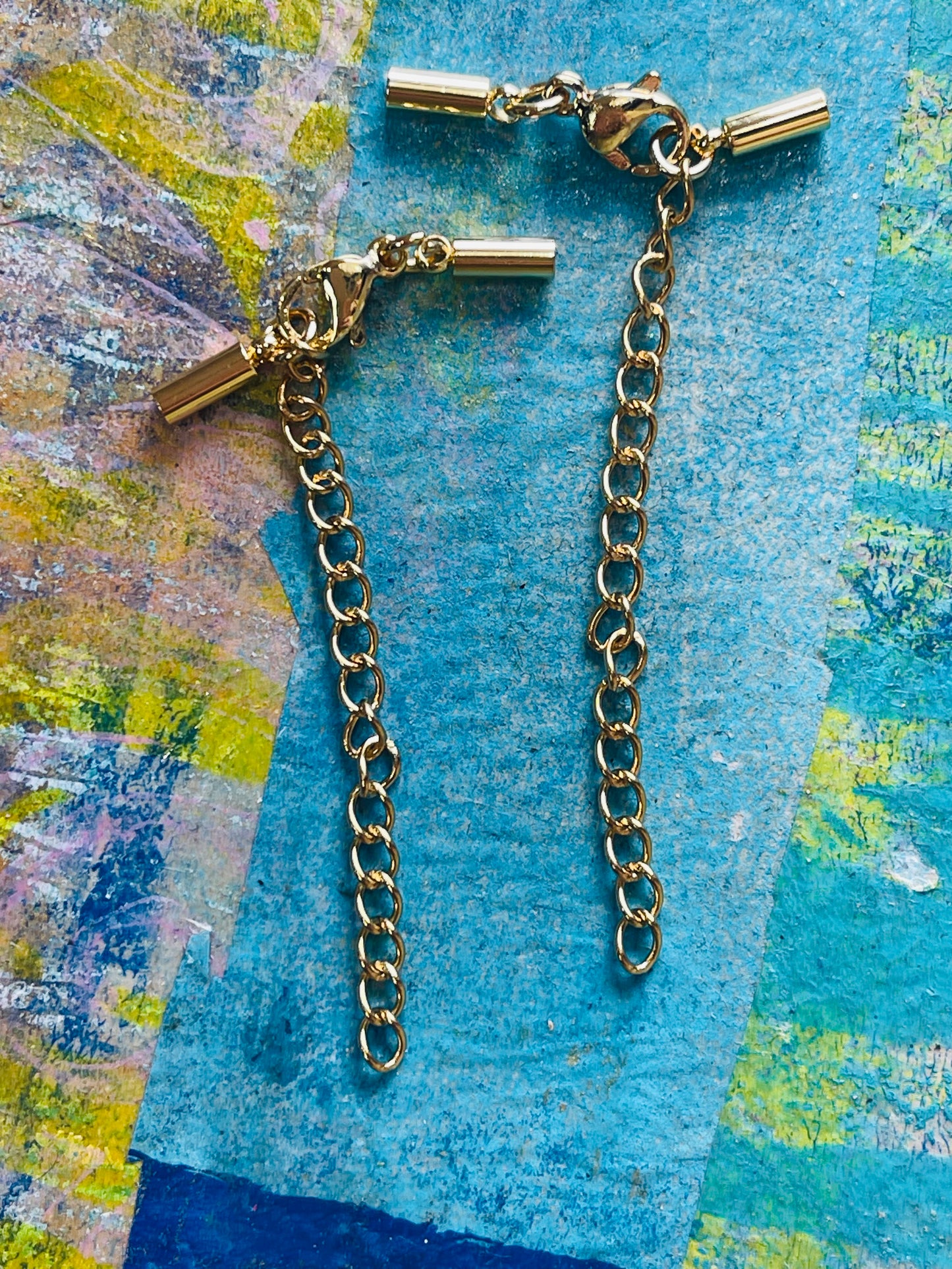 CORD END WITH CHAIN EXTENDER SST GP LOBSTER HOLE 2MM 2 SET