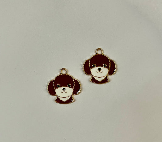 CHARM DOG WITH ENAMEL 2 PCS