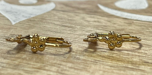 EARRING LEVERBACK SST GP 17 mm FLOWER 1 PAIR
