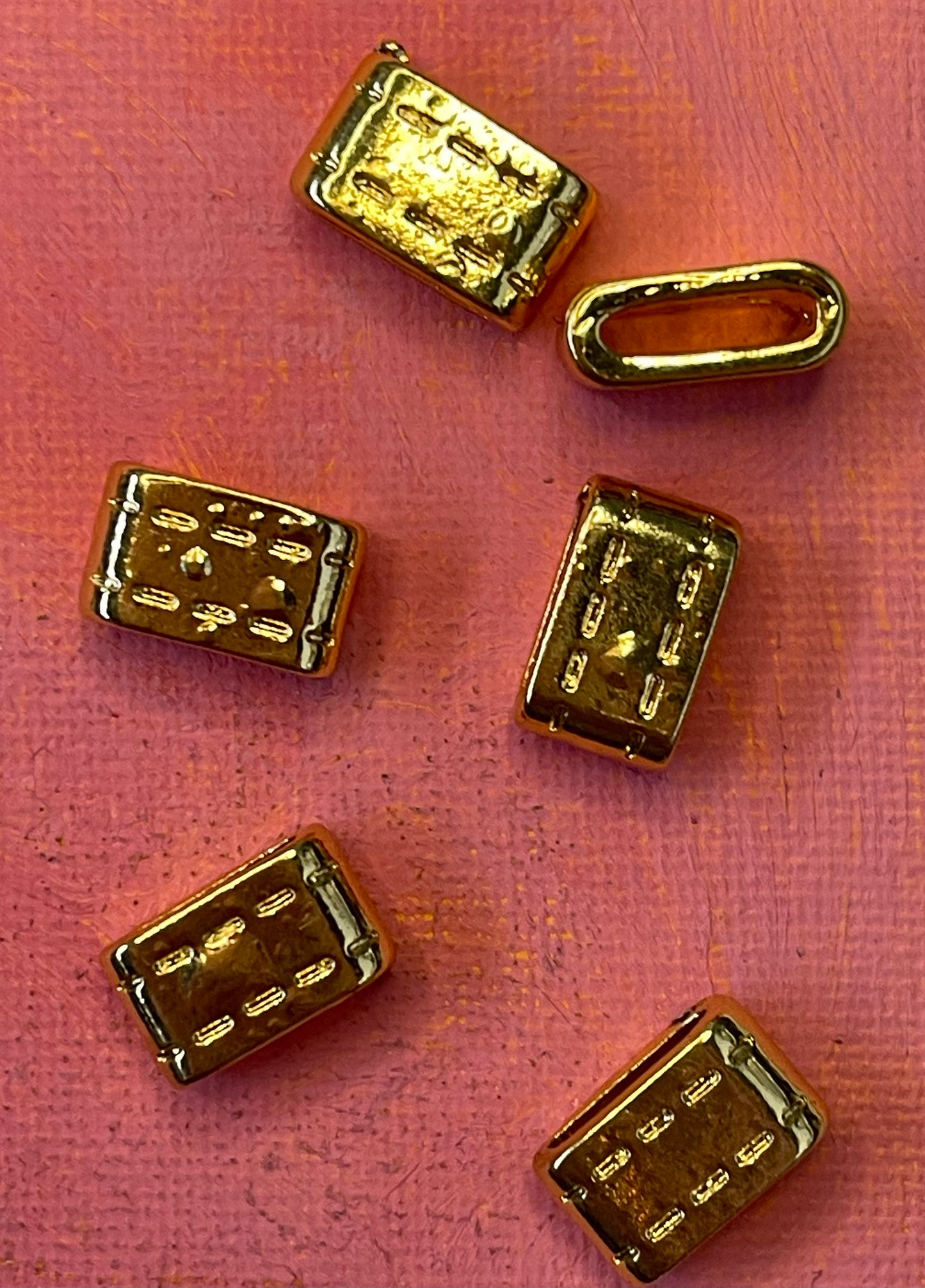 Spacer slider gold plate textured 5 pc