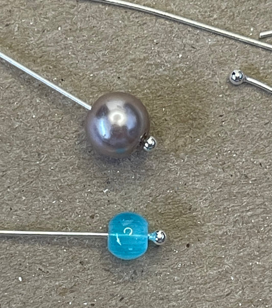 Headpin ball head sterling silver 25mm 20 pc