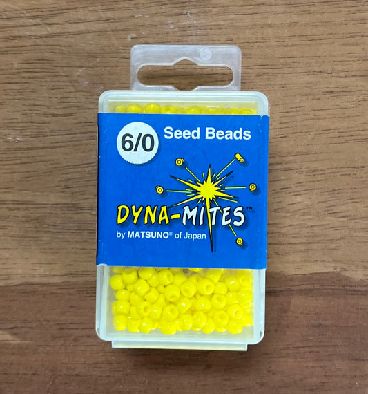 SEED BEAD 6/0 OPAQUE YELLOW 40 GRAMS DYNA-MITES
