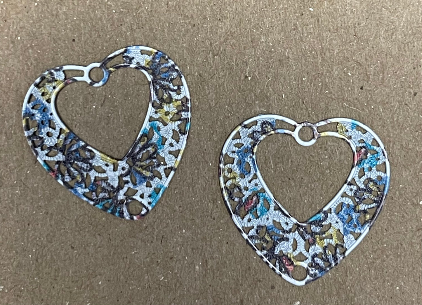 Link heart 20 mm enamel multi 2 pc