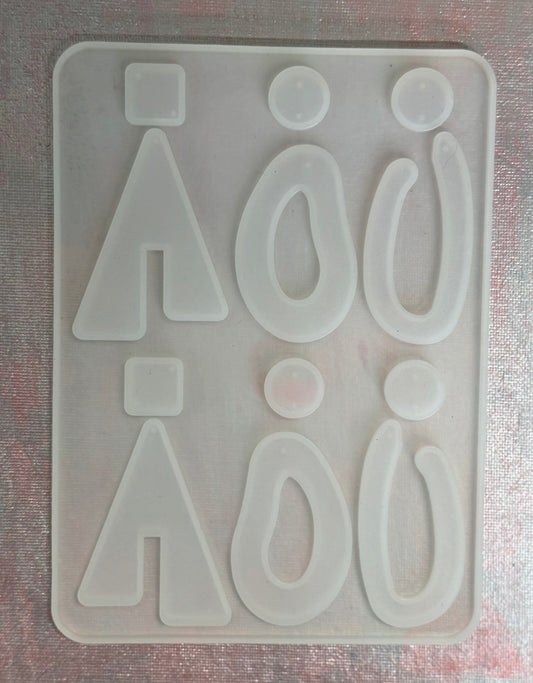 MOLD RESIN GEOMETRIC EARRINGS 3 PAIRS 1 PC