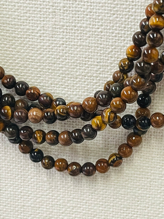 Tiger eye 4mm round about 92 pc per 1 strand