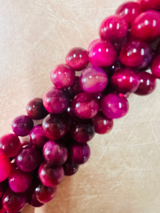 TIGER EYE 10 MM ROUND ROSE 1 STRAND