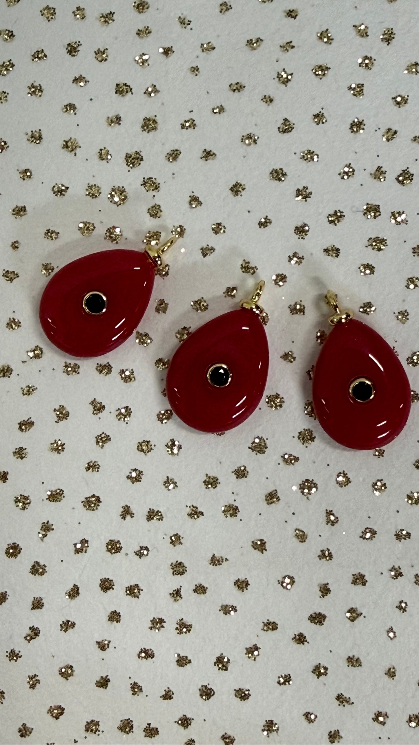 PENDANT JADE TEARDROP WITH BURGUNDY CUBIC ZIRCONIA 1 PC