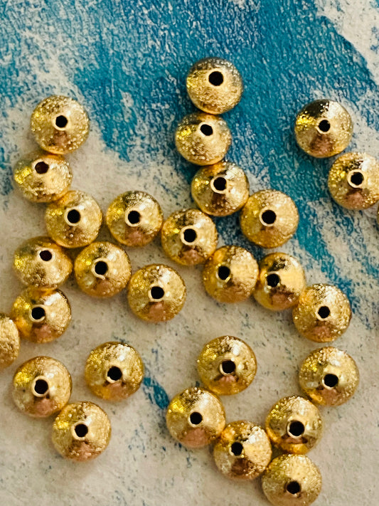 CONNECTOR BEAD Matte gold 14 kt