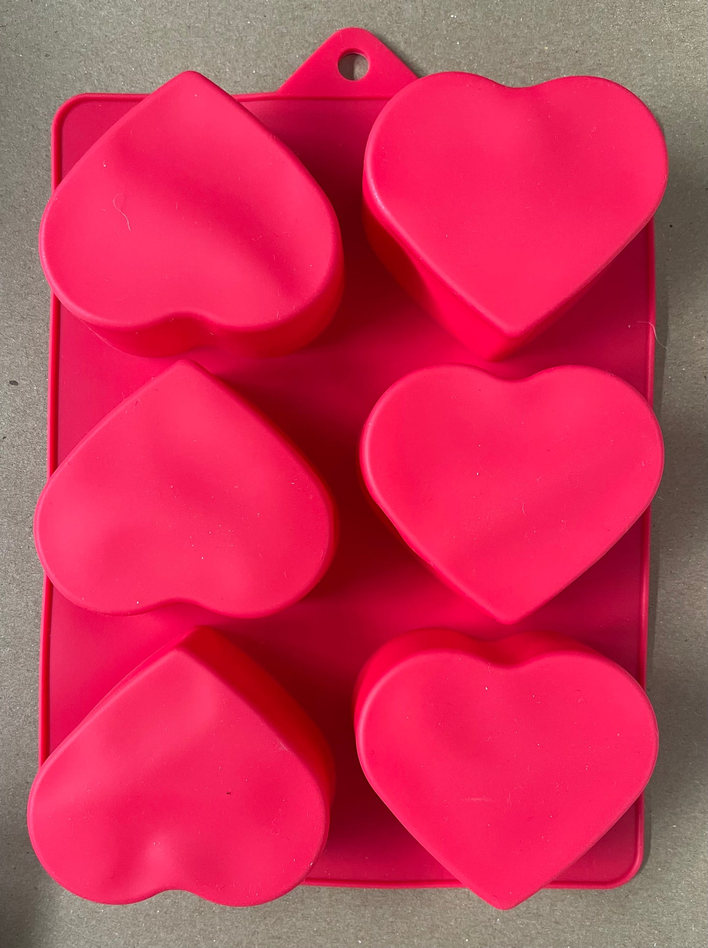 MOLDE SILICONE 6 CORAZONES MEDIANOS