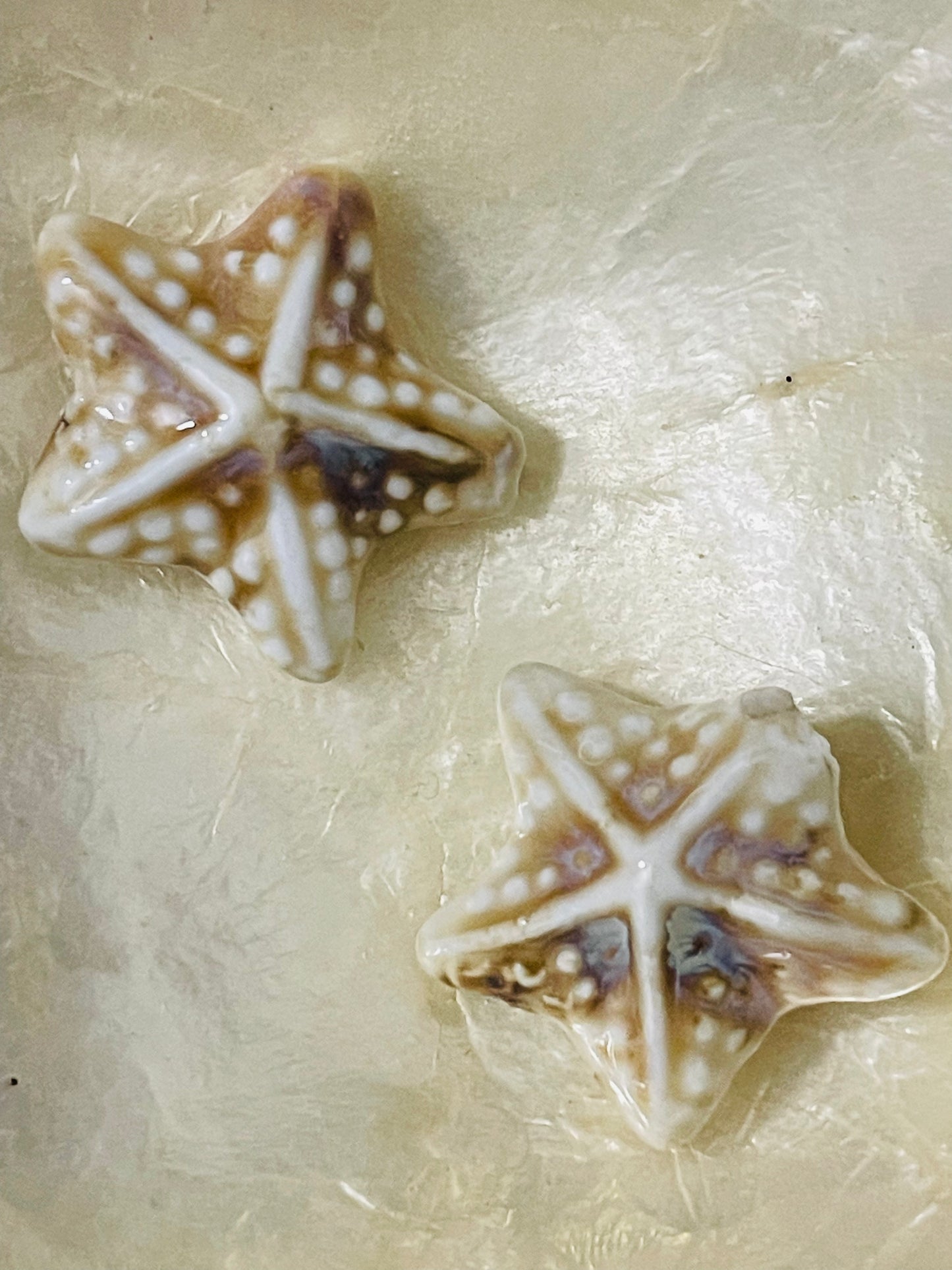 PORCELAIN BEADS STARFISH 35MM 2 PC