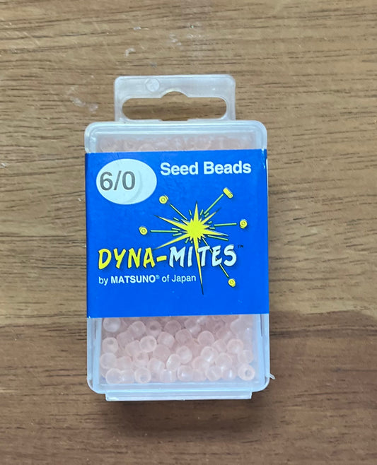 SEED BEAD 6/0 TRANSPARENT MATTE LT PEACH 40 GRMS