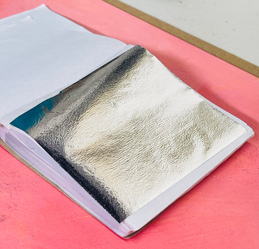 FOIL PAPER SILVER LEAF 100 SHEETS 1 SET