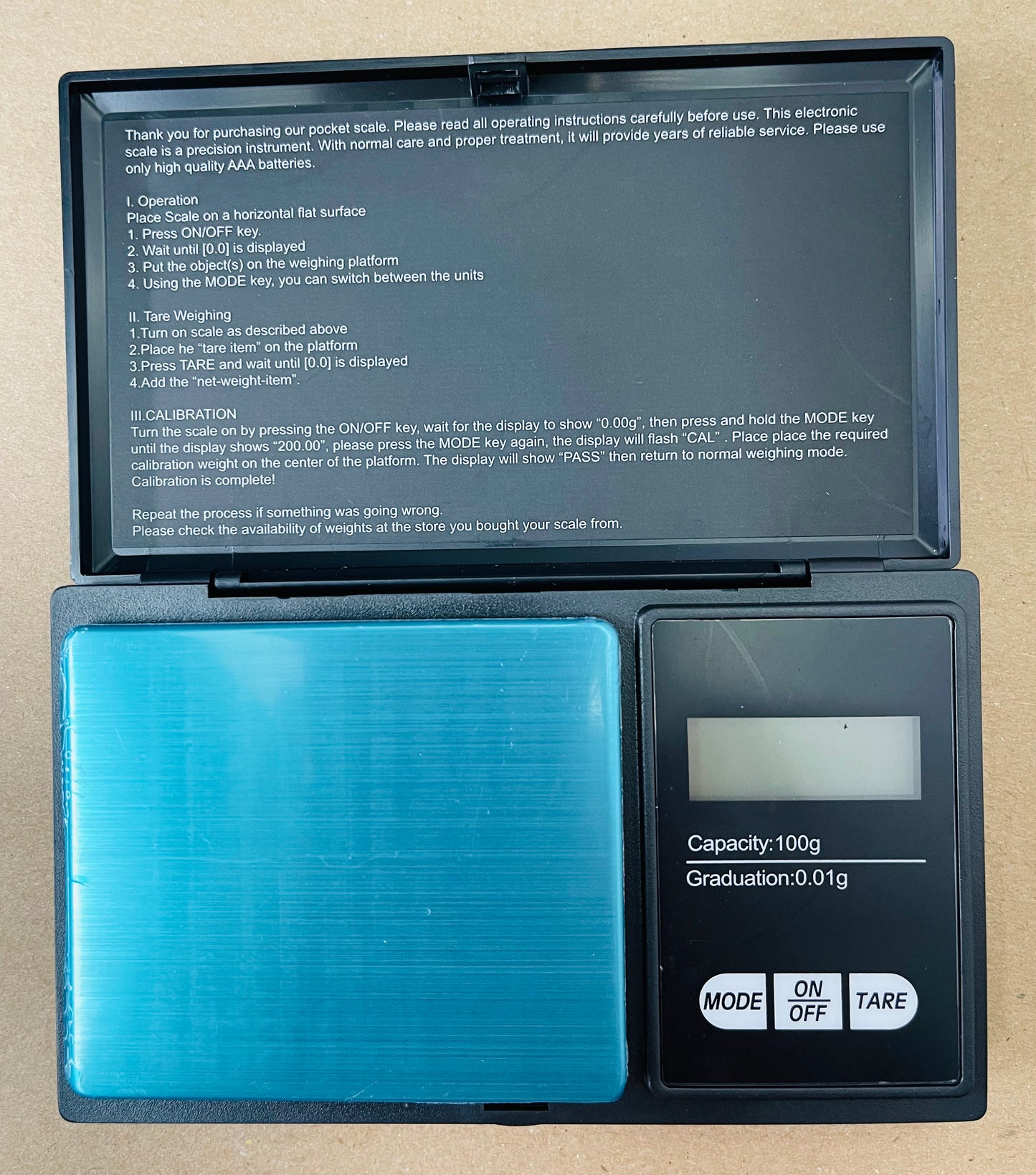 DIGITAL SCALE (BALANZA) 100G/0.01G