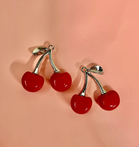 CHARM CHERRIES PLATINUM 29X28MM 2 PC