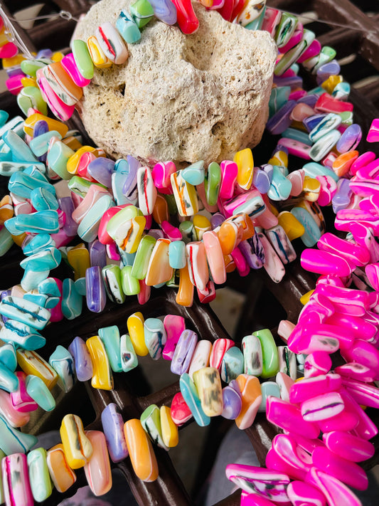 SHELL CHIPS MULTICOLOR 15 INCHES 1 STRAND