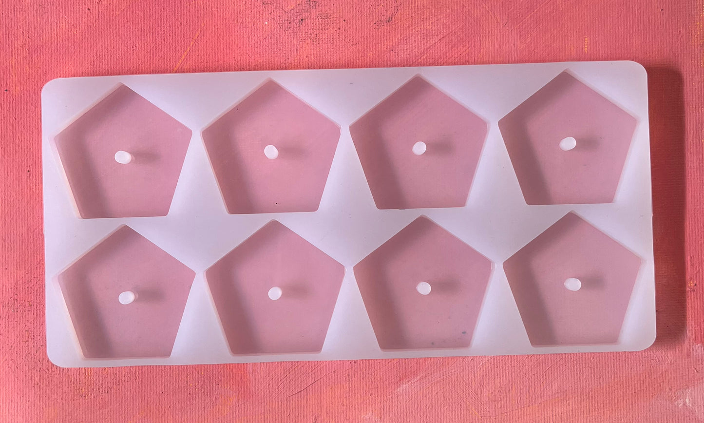 CANDLE MOLD PENTAGON FOR A LAYERED CANDLE. 8 MOLDS. 1 PIECE