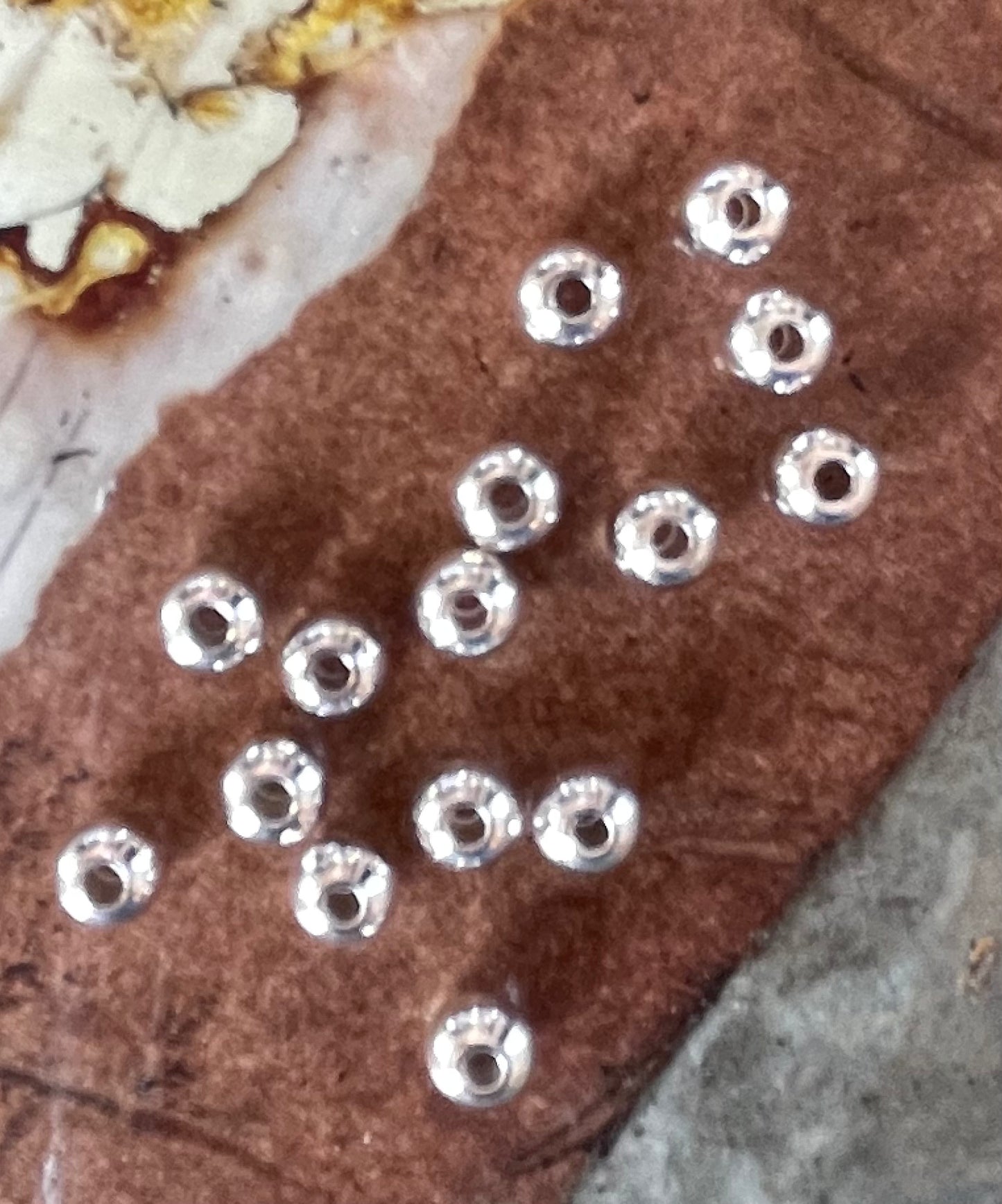 ROUND BEAD STAINLESS STEEL SILVER PLATE 6X5MM 10 PC