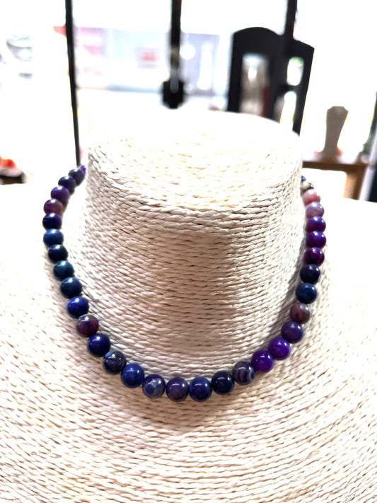 AGATE 8MM ROUND MAUVE 1 STRAND