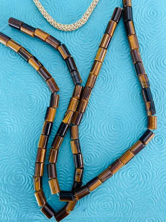 TIGER EYE 12X8MM COLUMN 1 STRAND