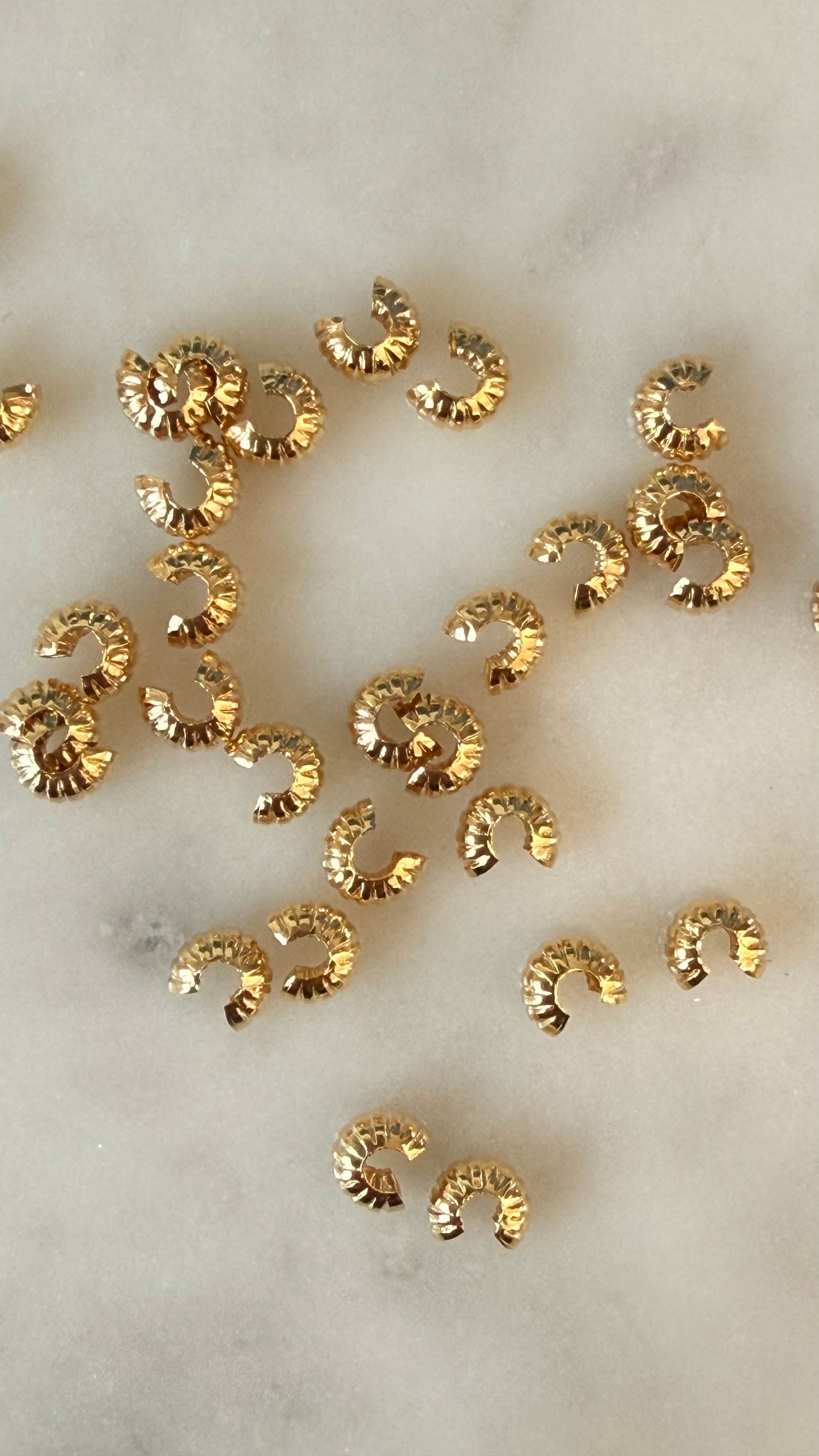 CRIMP COVER GOLD PLATED 24KT 5X3MM 10 PC