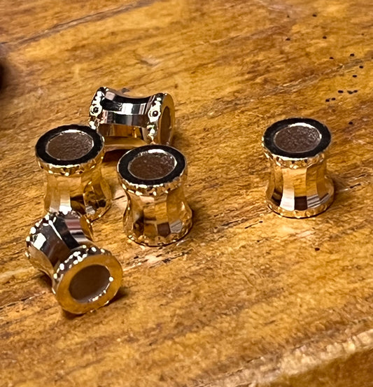 Connector bead column GP 24KT 6x6 textured 5 pc