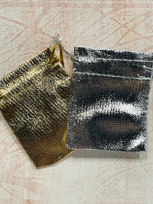 BAG ORGANZA GOLD/SILVER 9X7CM 1 PC
