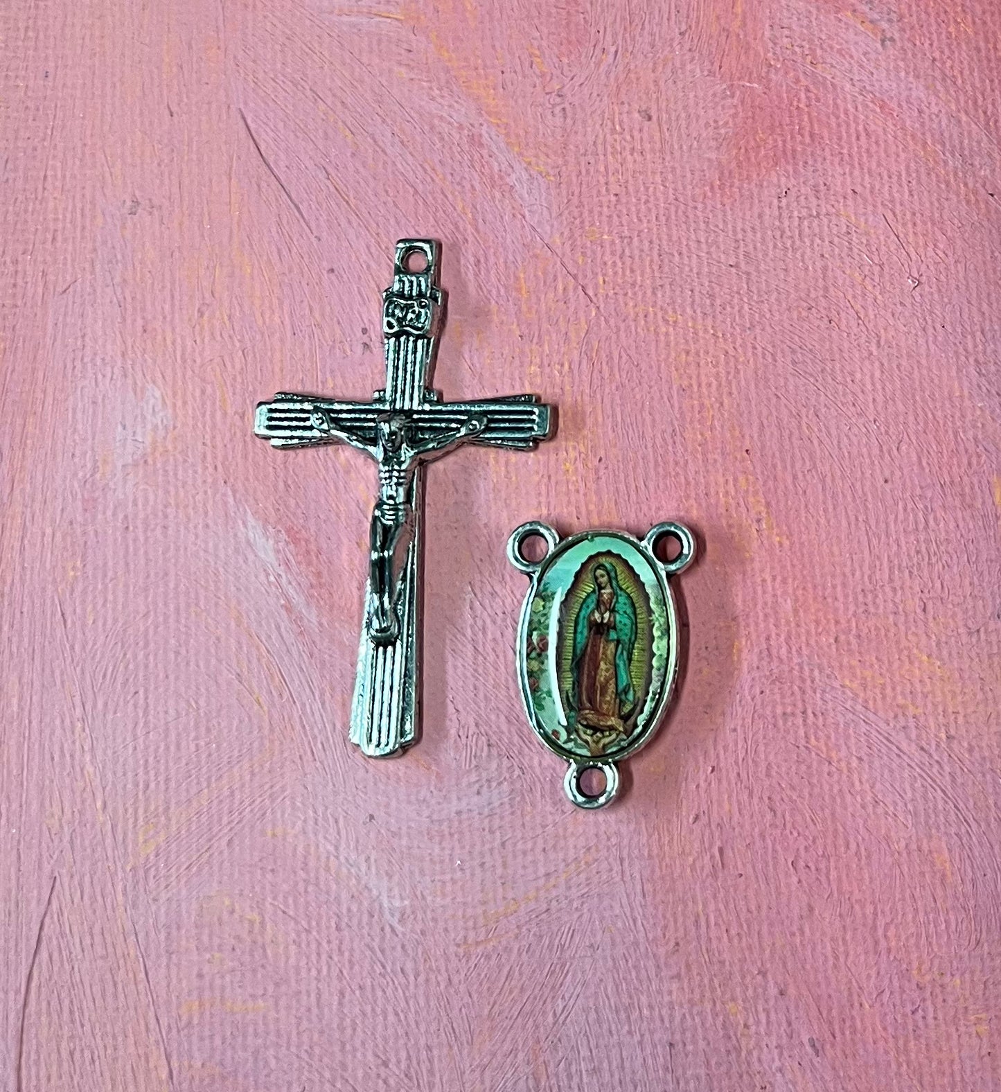 ROSARY KIT CROSS AND CENTER COLOR IMAGE 1 SET