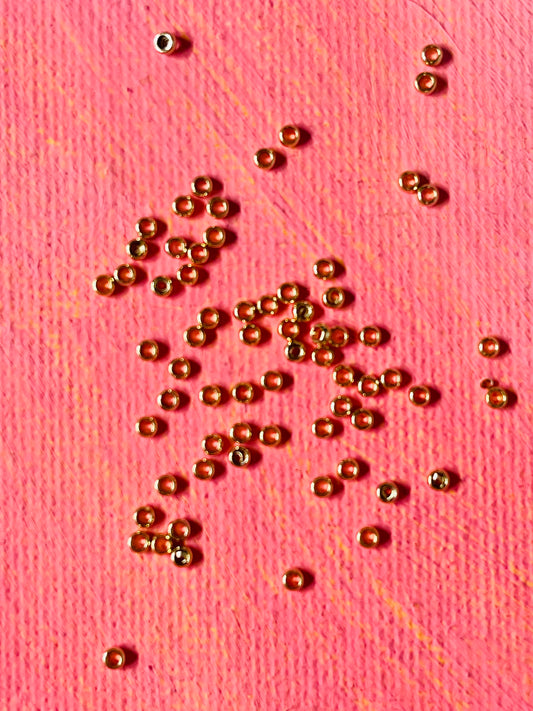 CRIMP BEAD STAINLESS STEEL GOLD 1.9MM 1 gram