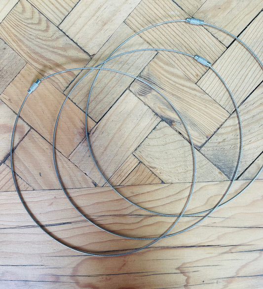 NECKLACE cable wire stainless steel or black 1 pc