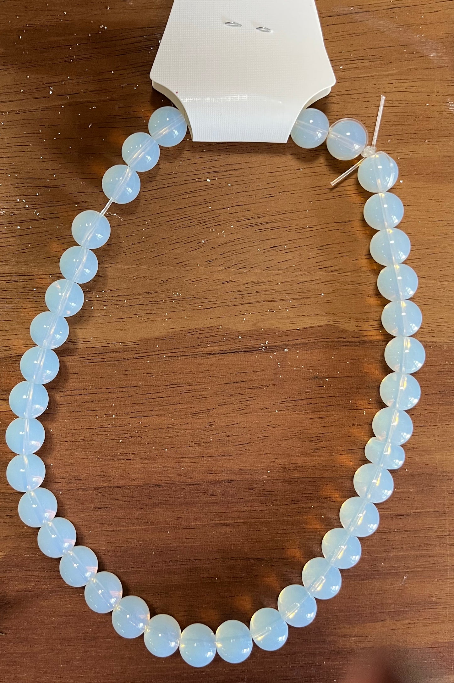 GLASS ROUND SMOOTH 10MM WHITE 1 STRAND