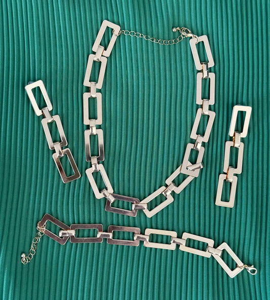 NECKLACE SET GOLDEN LINK CHAIN 1 SET