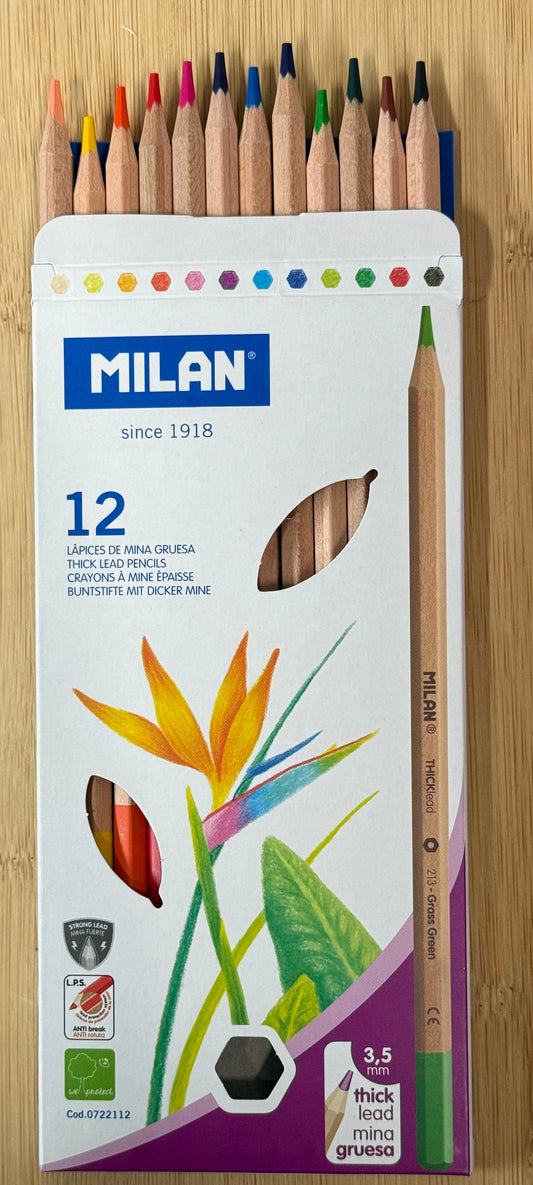 PENCIL SET 12 COLORS ,MARCA MILAN