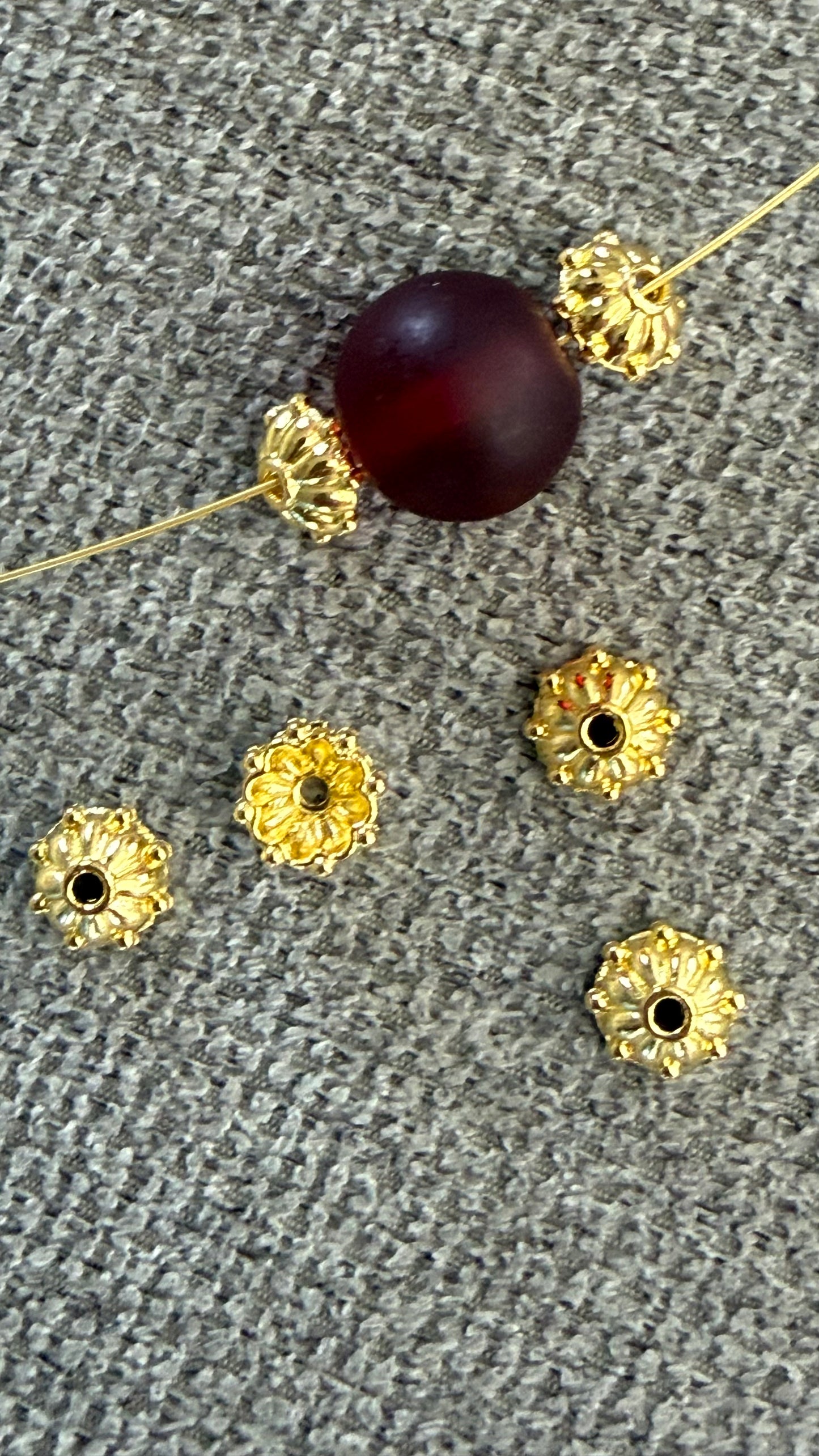 BEAD CAP FLOWER 8X3MM GOLD PLATED 40 PC