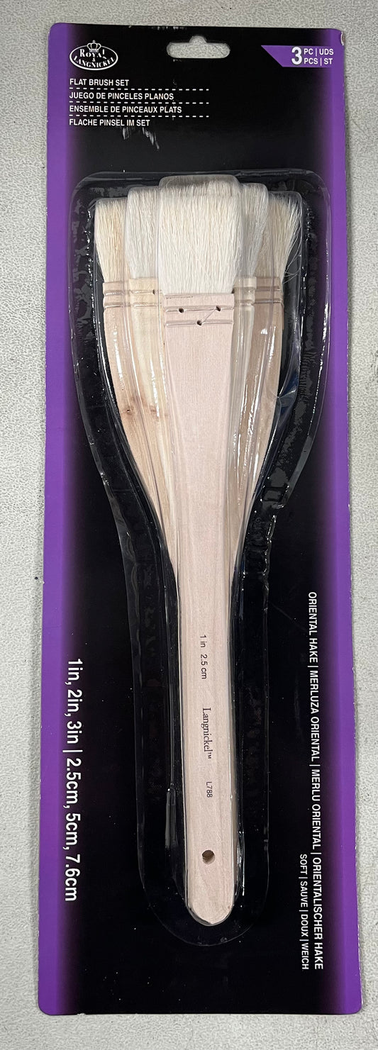 HAKE BRUSH SET 3 PC ROYAL LANGNICKEL 1 IN, 2IN, 3 INCHES