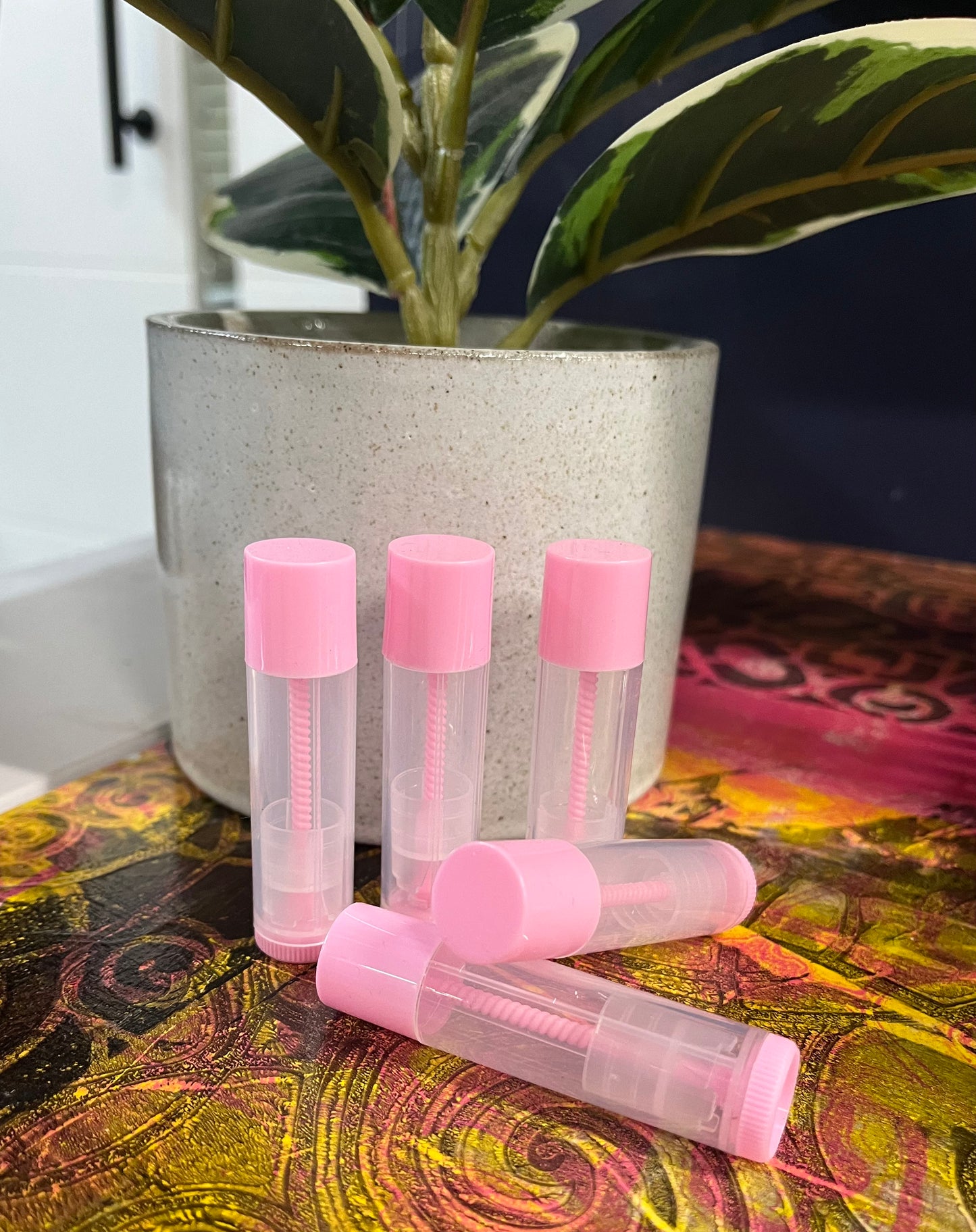 LIP BALM TUBE PINK CAP 5 PC