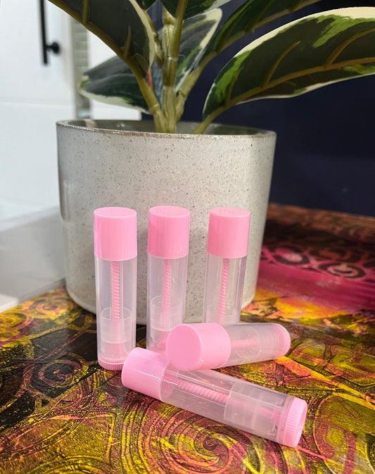 LIP BALM TUBE PINK CAP 5 PC