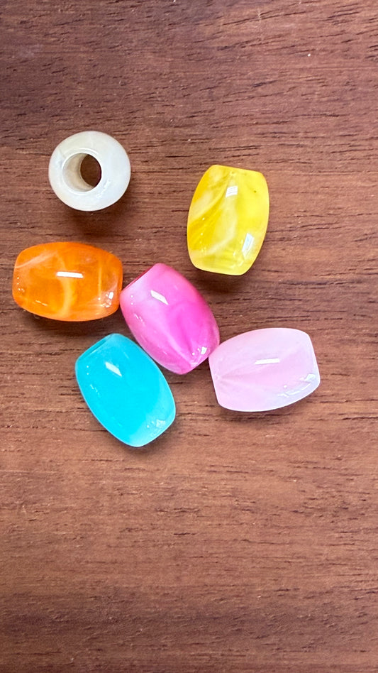 BARREL BEAD ACRYLIC MULTI 2 PC