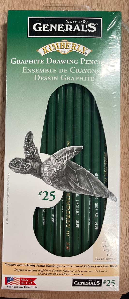 GRAPHITE PENCILS DRAWING KIT KIMBERLY #25 12 PC