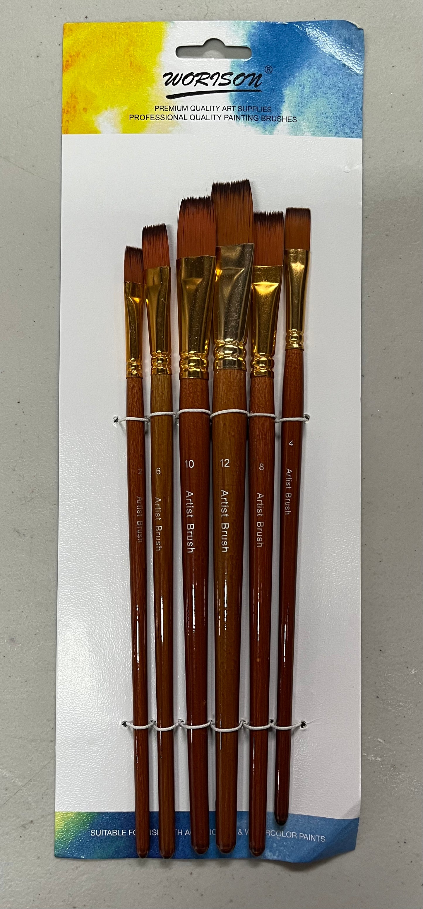 BRUSH SET NYLON FLAT 6 PCS.