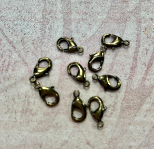 LOBSTER 12X7MM ANTIQUE BRONZE 10PC