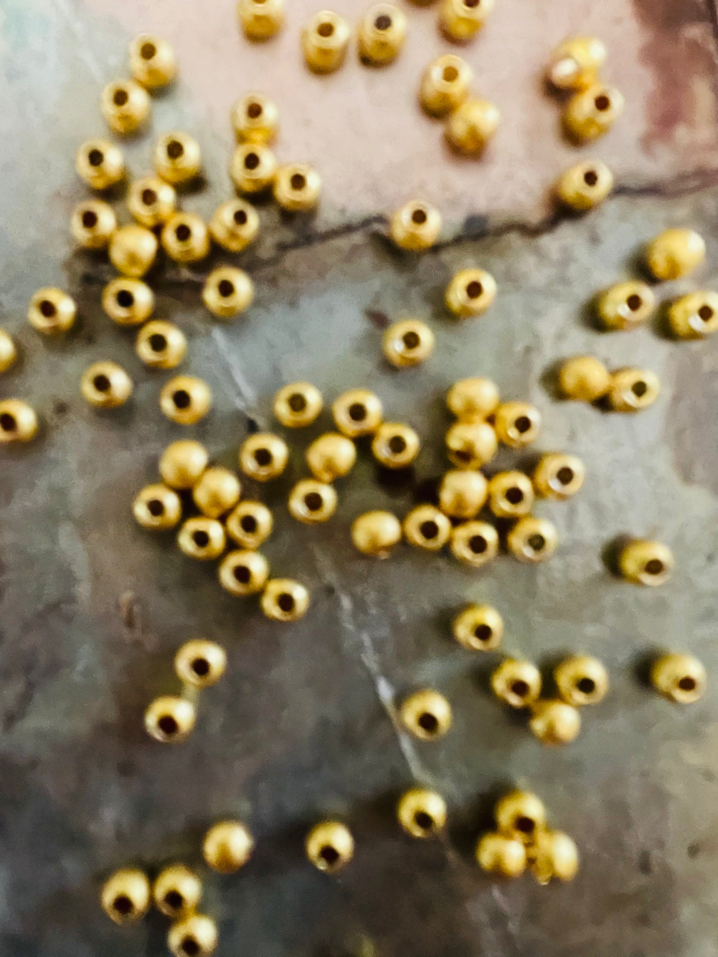 CONNECTOR BEAD 3MM ROUND GP 18KT MATTE GOLD 25 PC