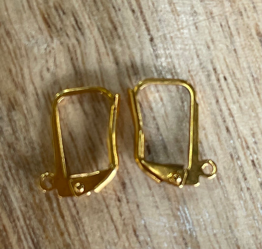 LEVERBACK EARRING GOLD PLATE 14MM 1 PAR