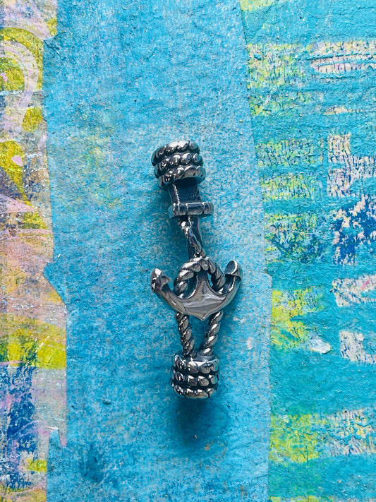 Link SST ANTIQUE SILVER ROPE & ANCHOR 37X16MM 1 PC