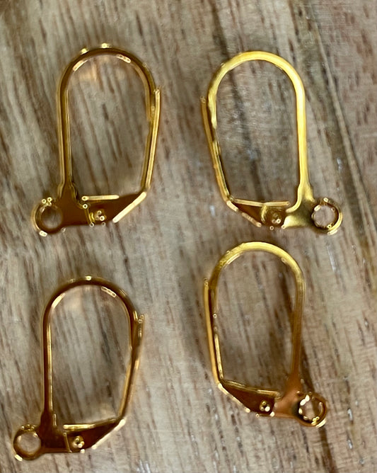 LEVERBACK EARRING SST GOLD 18X12MM 2 PARES