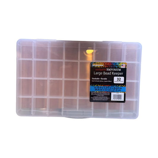 Bead box organizer 32 compartments plastic.