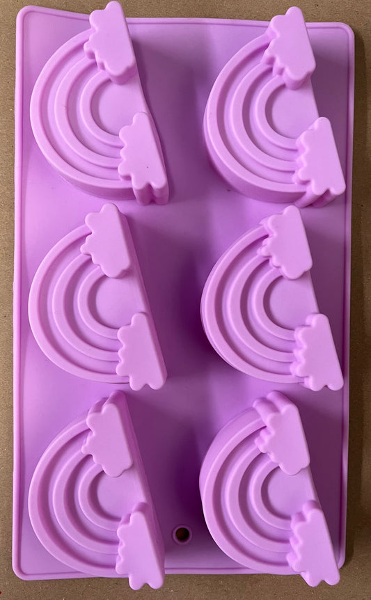 MOLDE SILICONE ARCO IRIS CON NUBES 1 PC