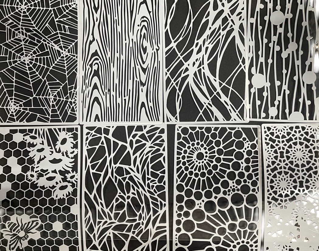 STENCIL SET CROCHET TEXTURES 8 PCS